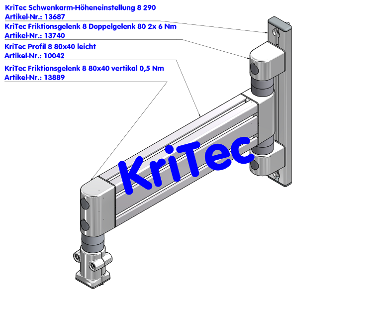 KriTec Schwenkarm 8 80-370 schwer Höhenverstellung 8 290