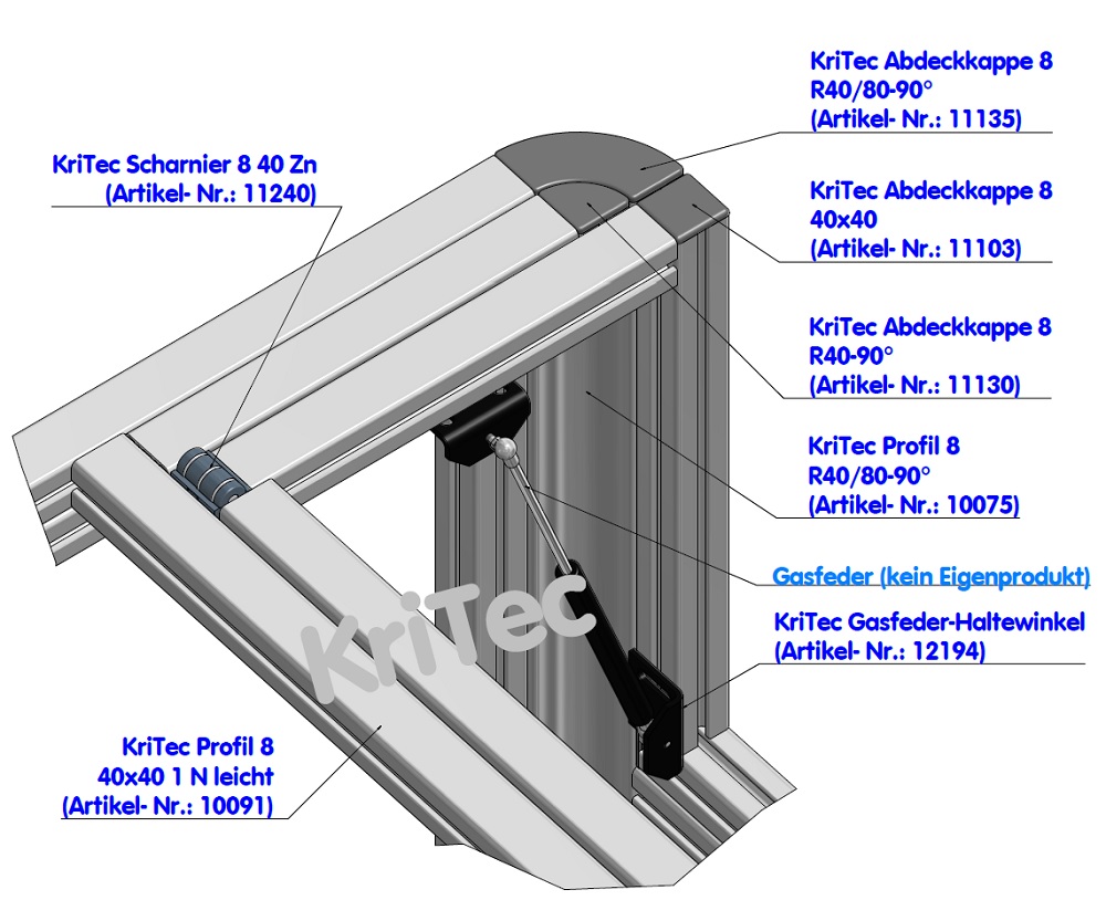 KriTec Profil 8 R40/80-90°