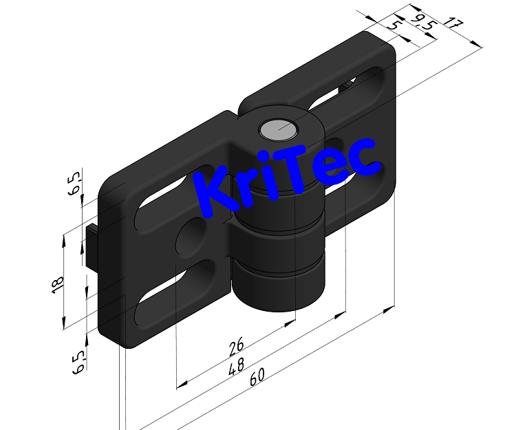 KriTec Scharnier 8 30 Zn für Nut 8 Raster 30