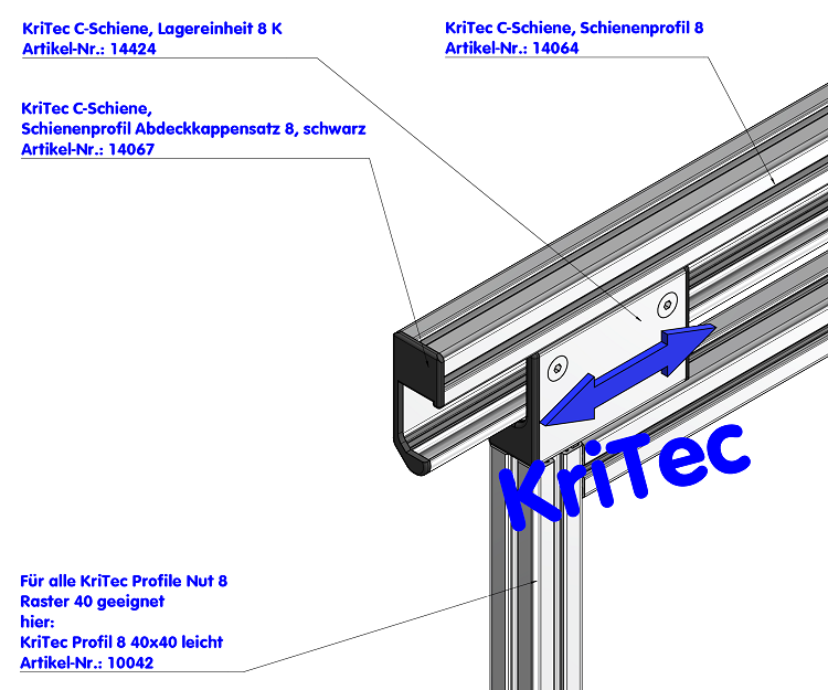 KriTec C-Schiene, Lagereinheit 8 K