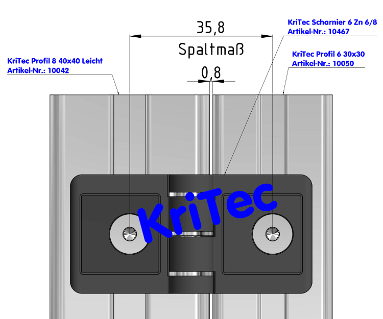 KriTec Scharnier 6 Zn 6/8