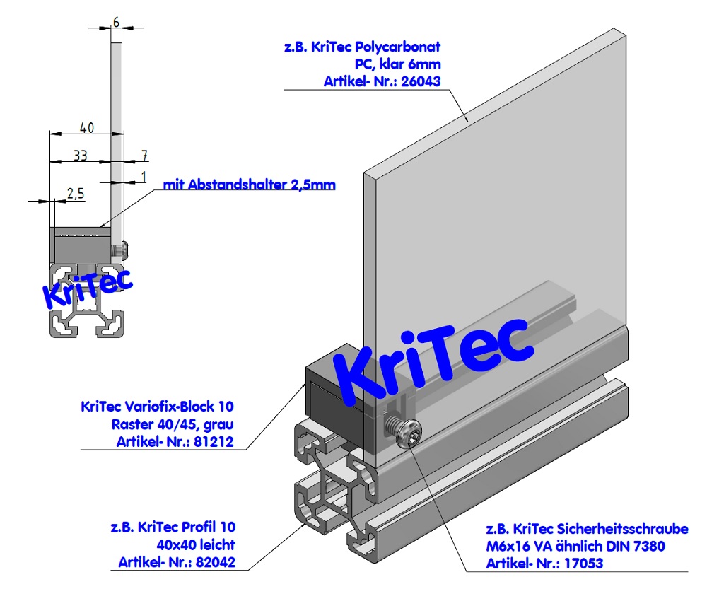 KriTec Profil 10 40x40 leicht