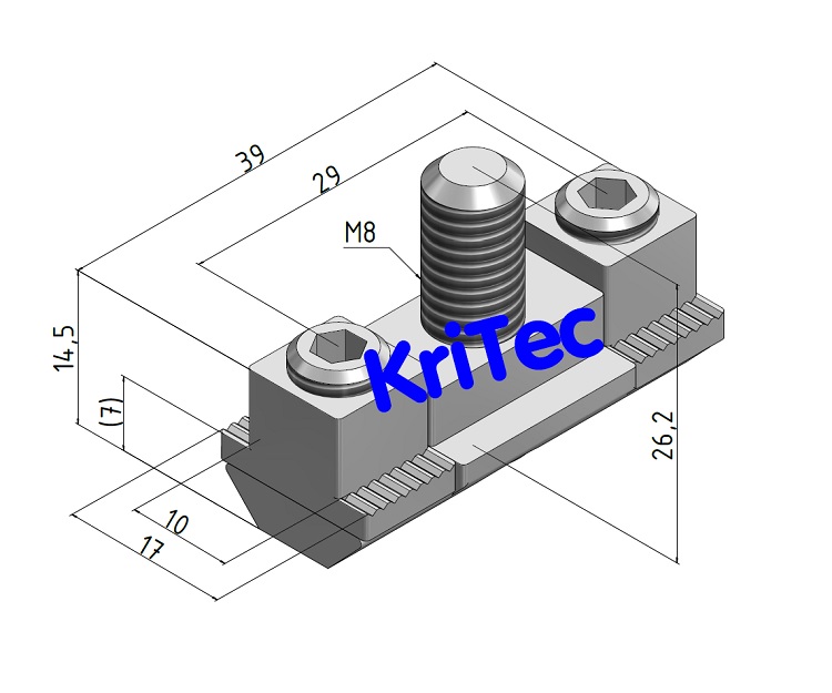 KriTec Druckverbinder 10 40 M8, beidseitig