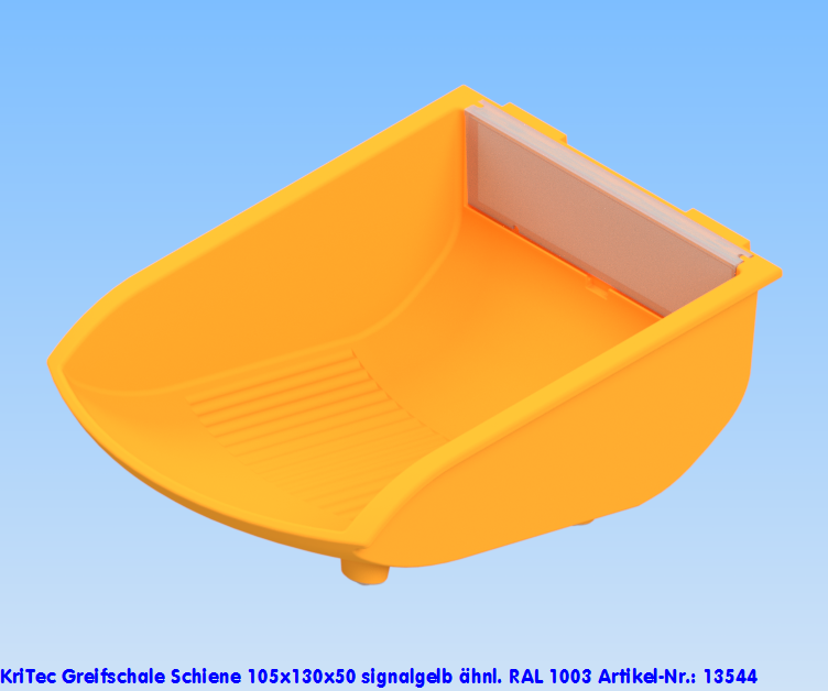 KriTec Greifschale Schiene 105x130x50 signalgelb ähnl. RAL 1003