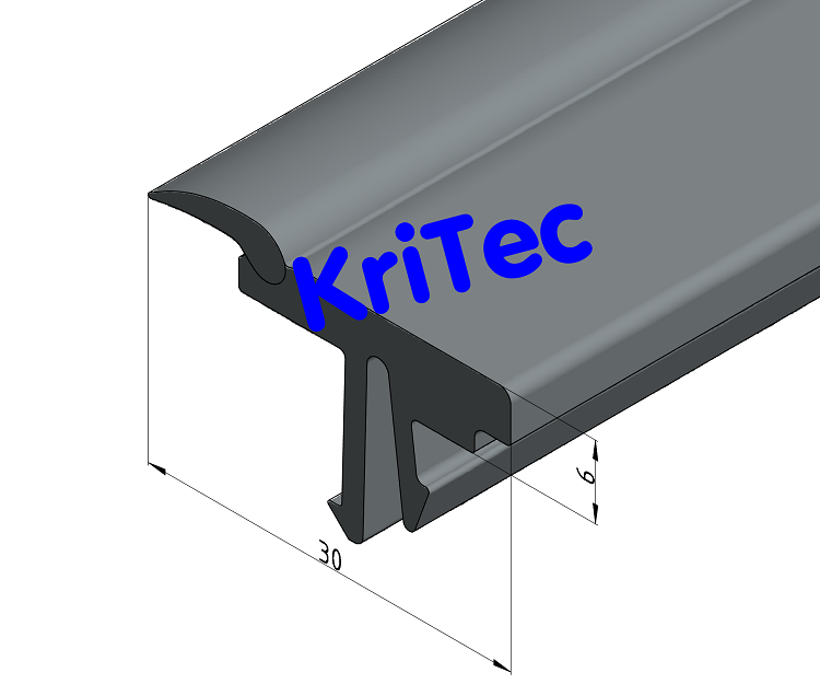 KriTec Scheibeneinfassleiste 8 2-4mm, grau ähnlich RAL 7042