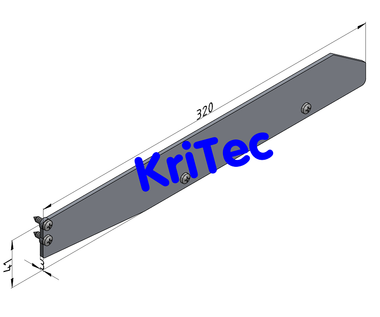 KriTec Regalboden-Abdeckkappensatz 8 320 mit Bordkante St, weißaluminium
