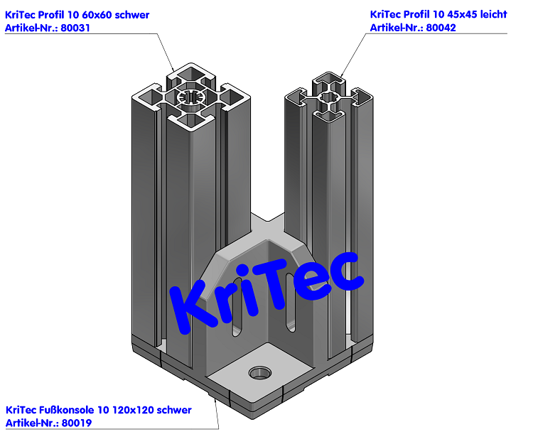 KriTec Fußkonsole 10 120x120 schwer