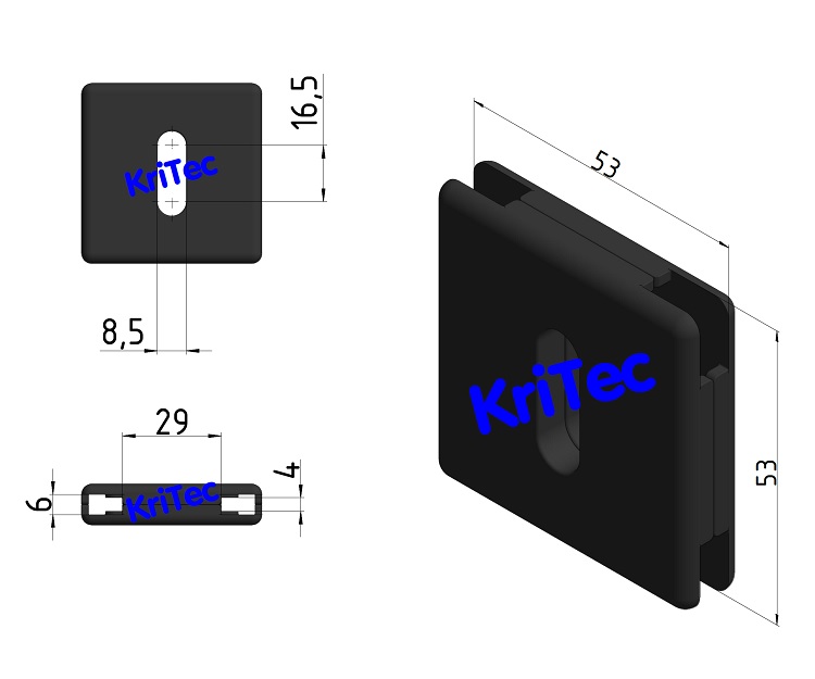 KriTec Klemmplatte für Wellengitter