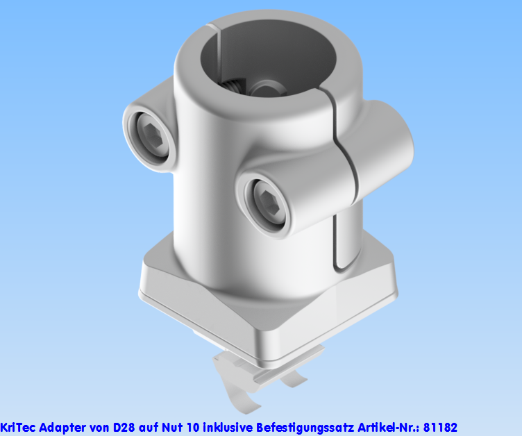 KriTec Adapter von D28 auf Nut 10 inkl. Befestigungssatz