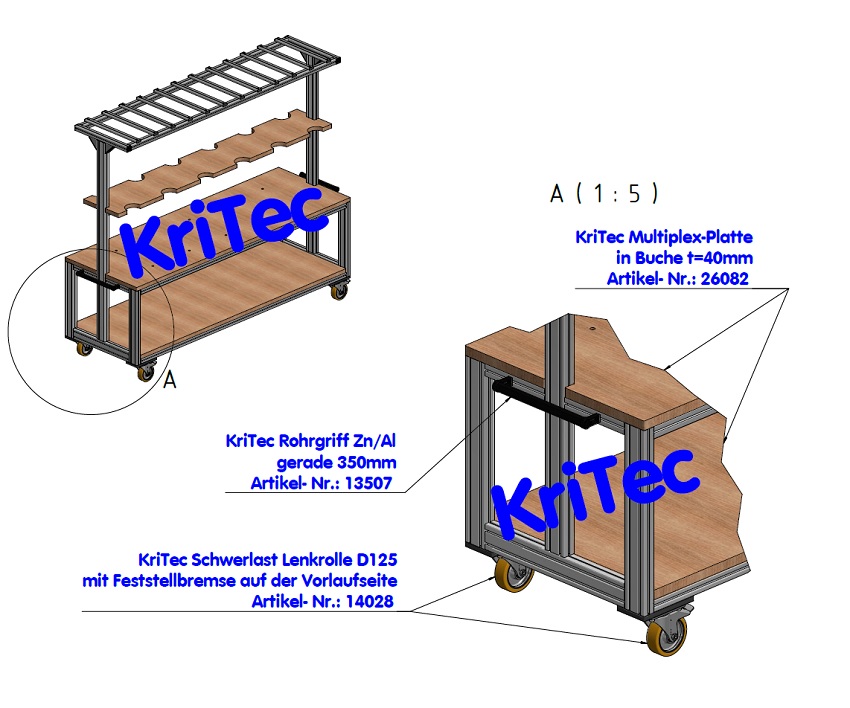 KriTec Rohrgriff Zn/ Al gerade 350mm