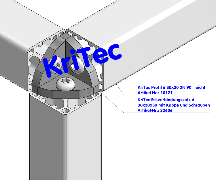 KriTec Eckverbindungssatz 6 30x30x30