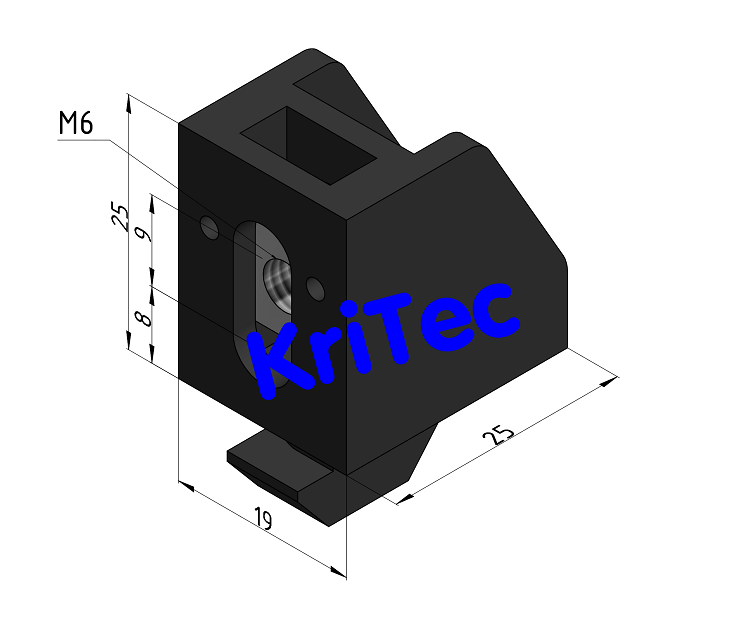 KriTec Befestigungsblock 8 PA 1-12 schwarz