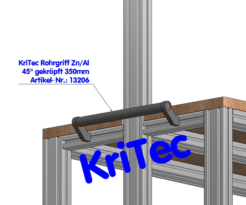 KriTec Rohrgriff Zn/ Al 45° gekröpft 350mm