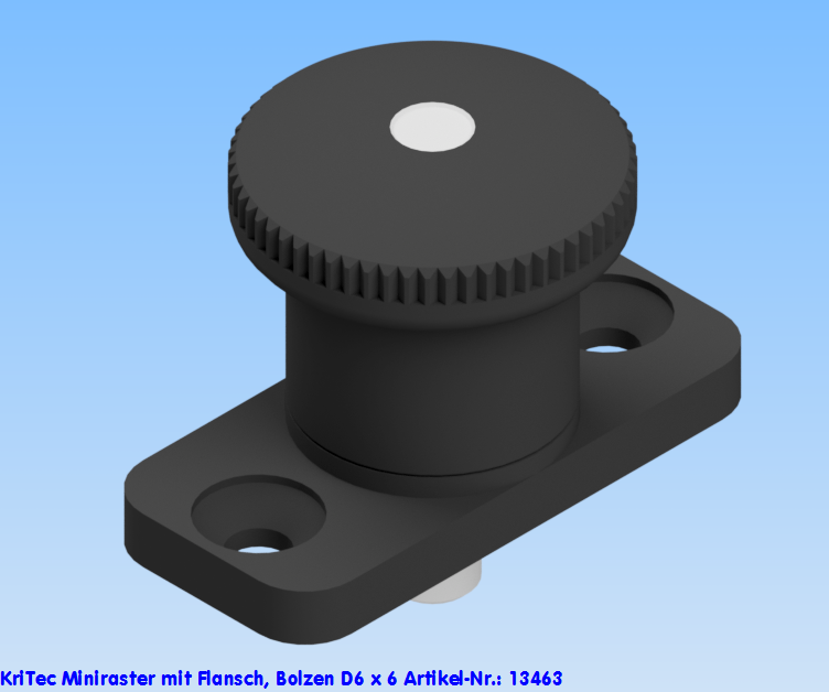 KriTec Miniraster mit Flansch, Bolzen D6 x 6