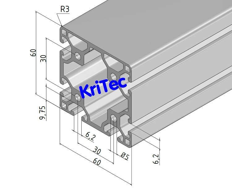 KriTec Profil 6 60x60 2N leicht