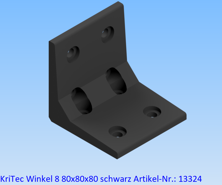 KriTec Winkel 8 80x80x80 schwarz