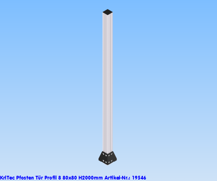 KriTec Pfosten Tür Profil 8 80x80 H2.000mm