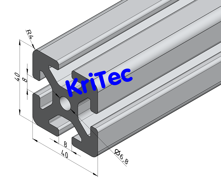 KriTec Profil 8 40x40 schwer