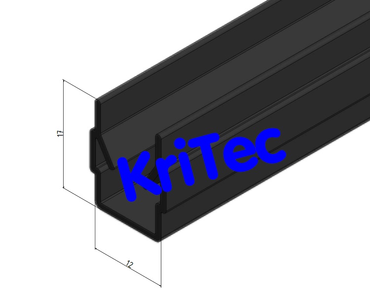 KriTec Abdeck- und Einfassprofil 12 Raster 60, schwarz