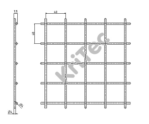 KriTec Schweißgitter 40x40x4 schwarz