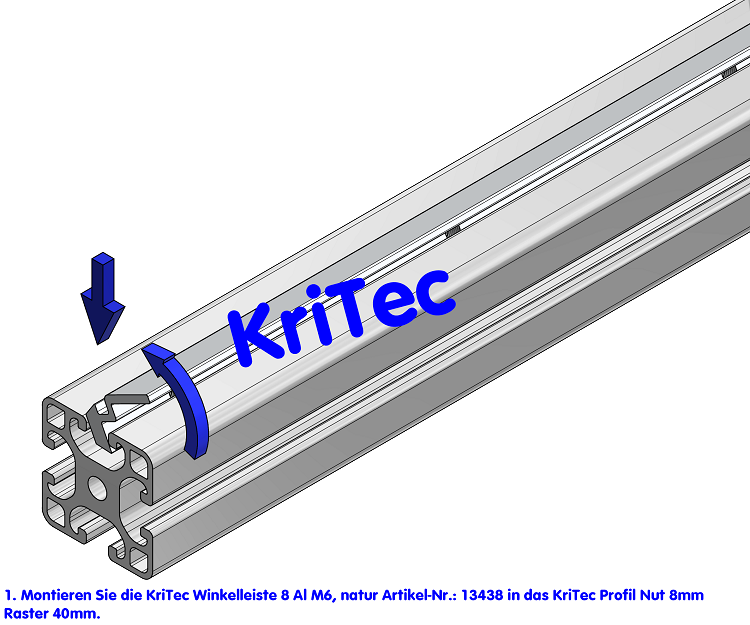 KriTec Winkelleiste 8 Al M6, natur