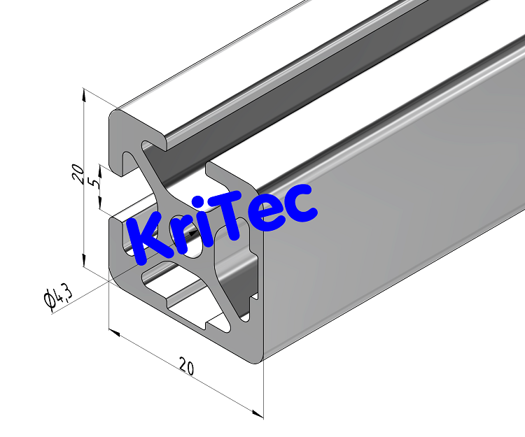 KriTec Profil 5 20x20 2N 90°