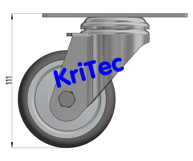 KriTec Lenkrolle D80 TPE grau