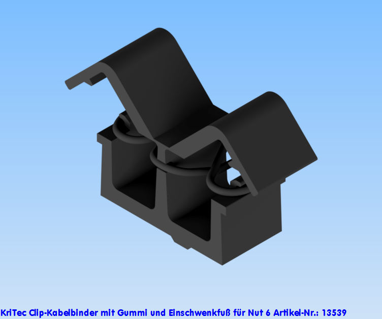 KriTec Clip-Kabelbinder mit Gummi und Einschwenkfuß 6 Raster 30