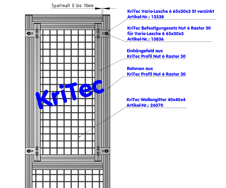 KriTec Vario-Lasche 6 65x30x3 St verzinkt
