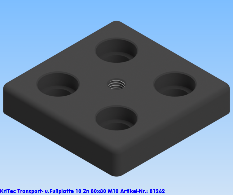 KriTec Transport- und Fußplatte 10 Zn 80x80 M10