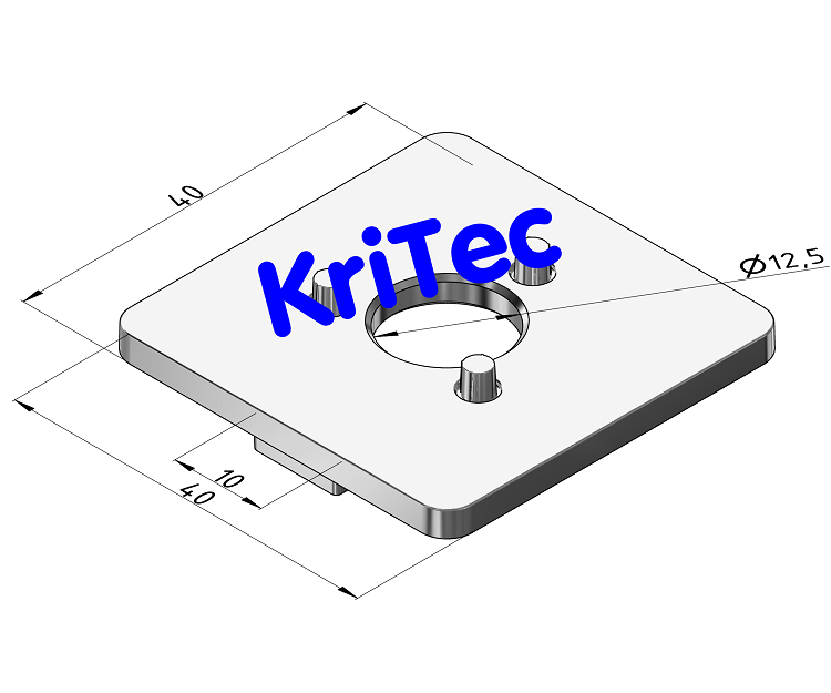KriTec Adapterplatte 10 Raster 40 für Bockrolle D80
