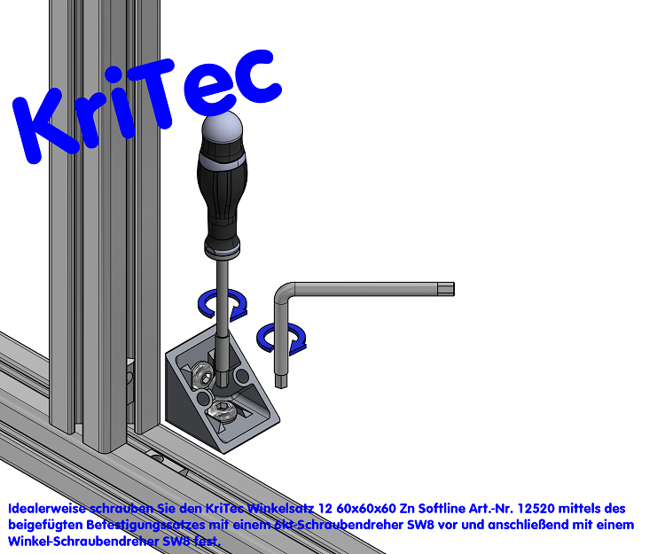 KriTec Winkel 12 60x60x60 Zn Softline