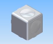 KriTec Würfelverbindungssatz 10 45x45x45 Winkel 2D, Abdeckkappe silber