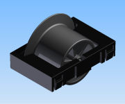 KriTec Rollenelement D28 mit Rolle R28 Flansch, schwarz, antistatisch