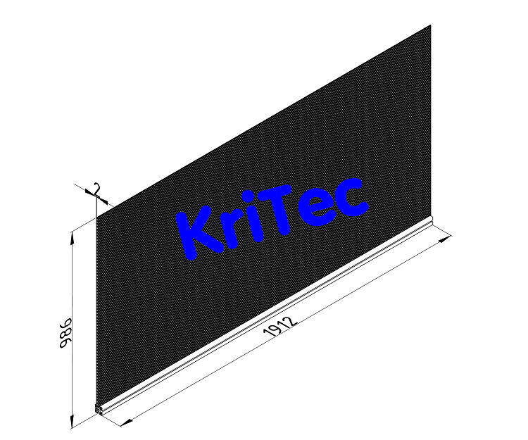 KriTec Set Rückwand verzinktes Lochblech Ø5 T=2mm für Montagetisch, Breite = 2000mm