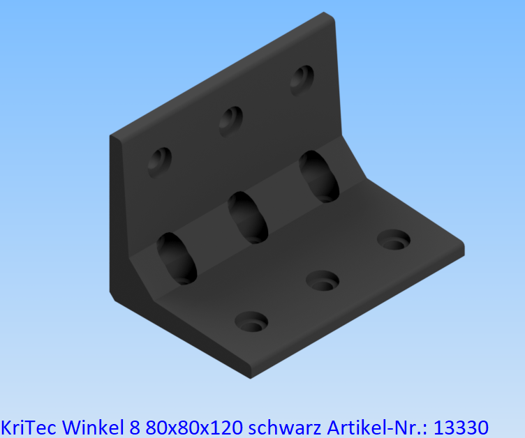 KriTec Winkel 8 80x80x120 schwarz