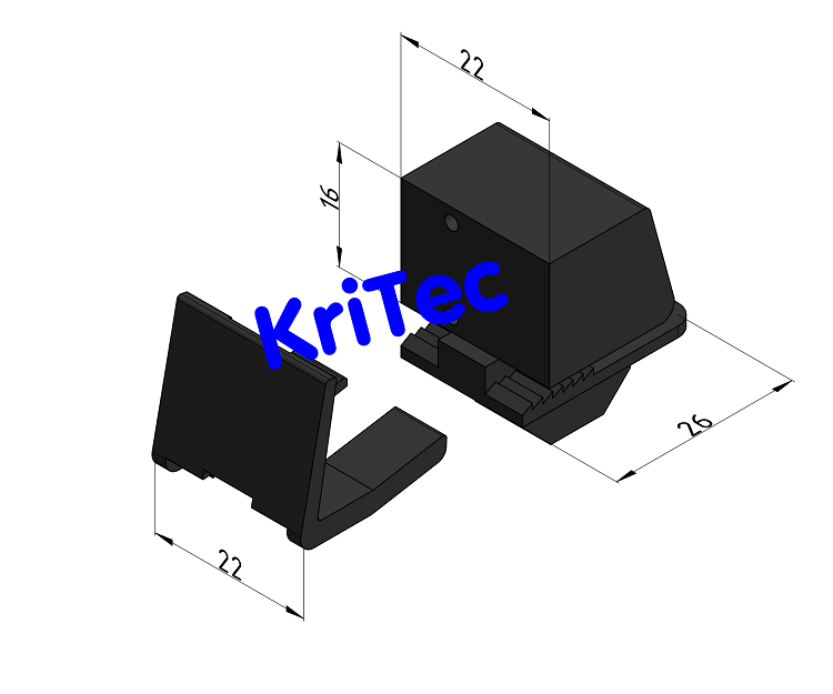 KriTec Klemm-Multiblock 8 PA, schwarz