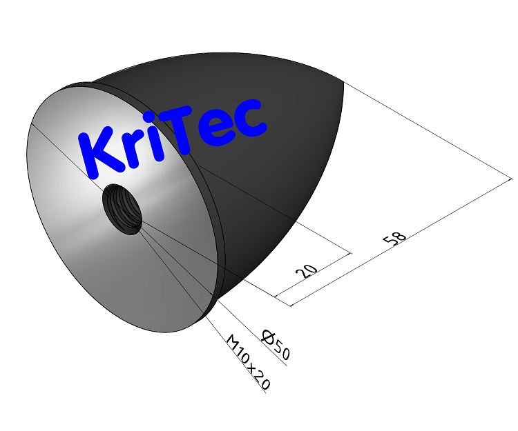 KriTec Parabel-Puffer Ø50x58 M10 mit Innengewinde