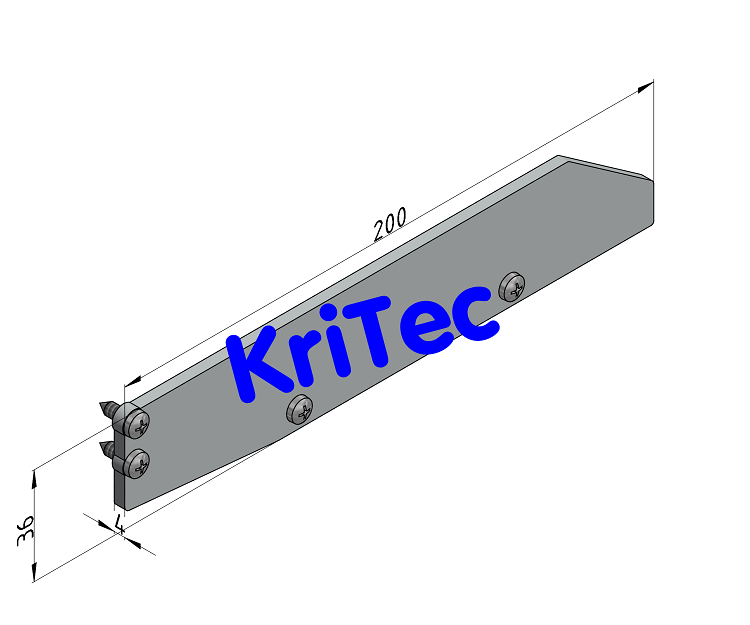 KriTec Regalboden-Abdeckkappensatz 8 200 mit Bordkante grau ähnlich RAL 7035