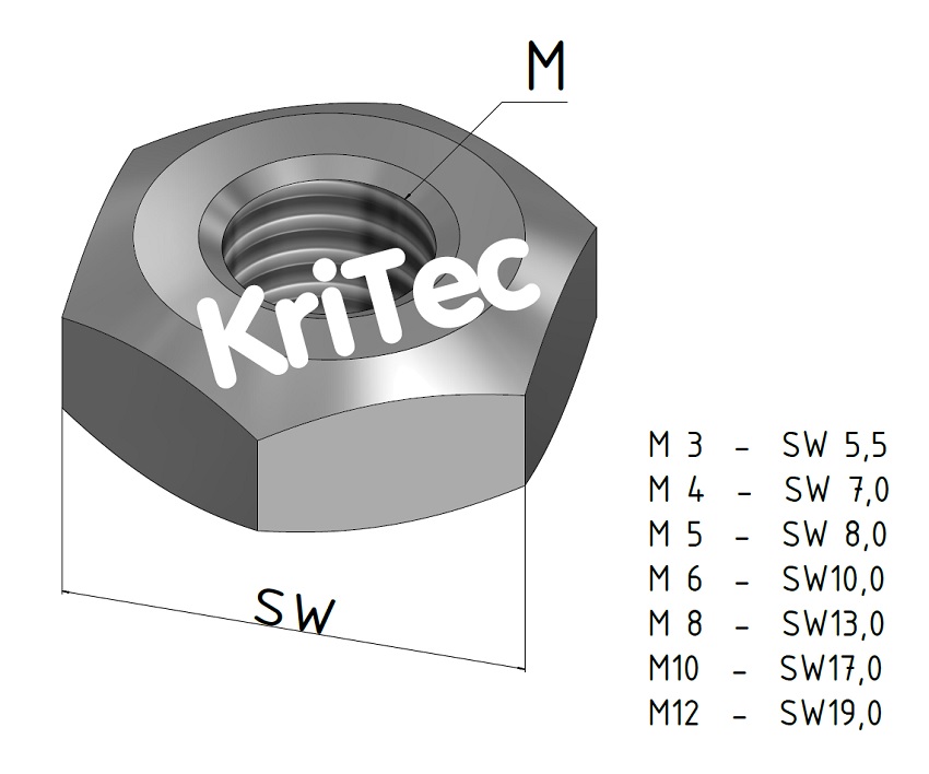 KriTec Sechskantmuttern DIN 934 verzinkt