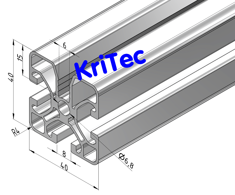 KriTec Wellengittersteckprofil 8 40x40