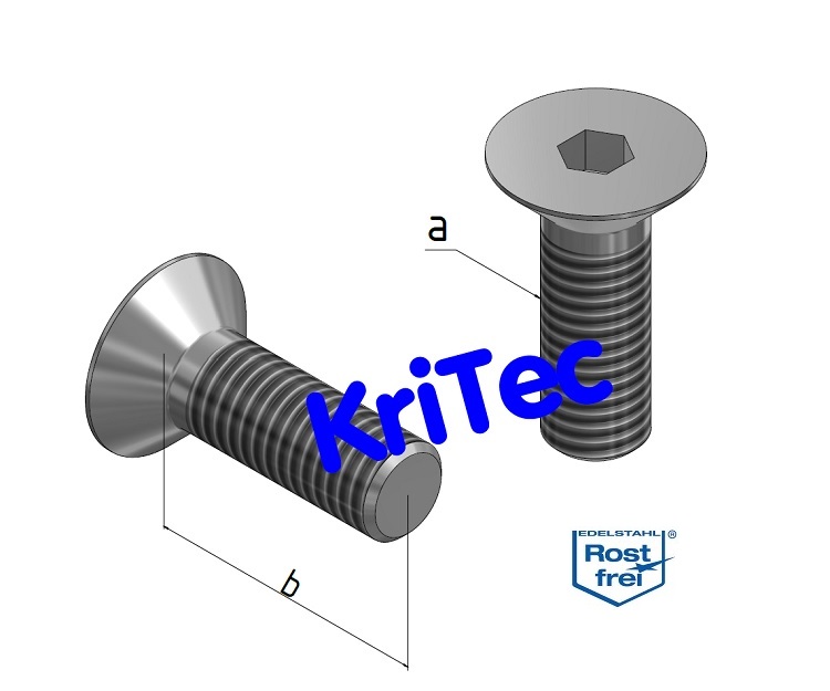 KriTec Senkkopfschrauben VA rostfrei DIN 7991 mit Innensechskant