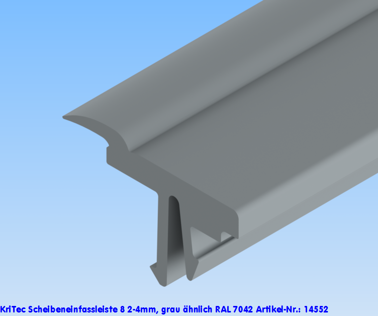 KriTec Scheibeneinfassleiste 8 2-4mm, grau ähnlich RAL 7042