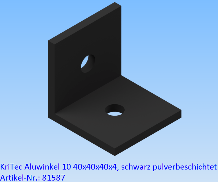 KriTec Aluwinkel 10 40x40x40x4, schwarz pulverbeschichtet