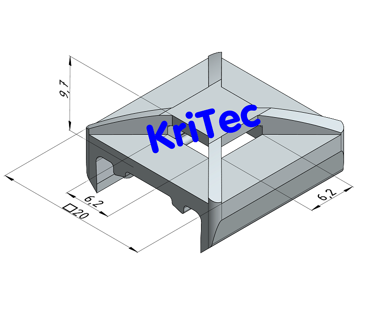 KriTec Universal-Halter D30, grau ähnlich RAL 7042