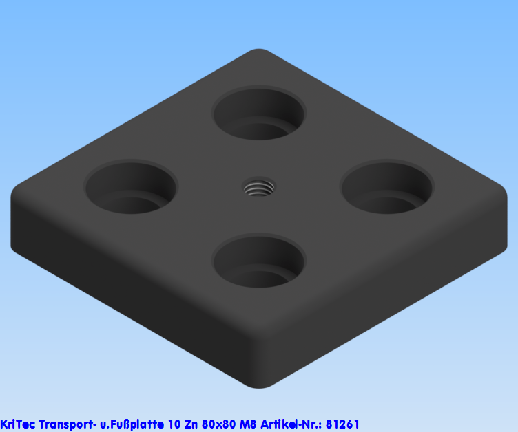 KriTec Transport- und Fußplatte 10 Zn 80x80 M8