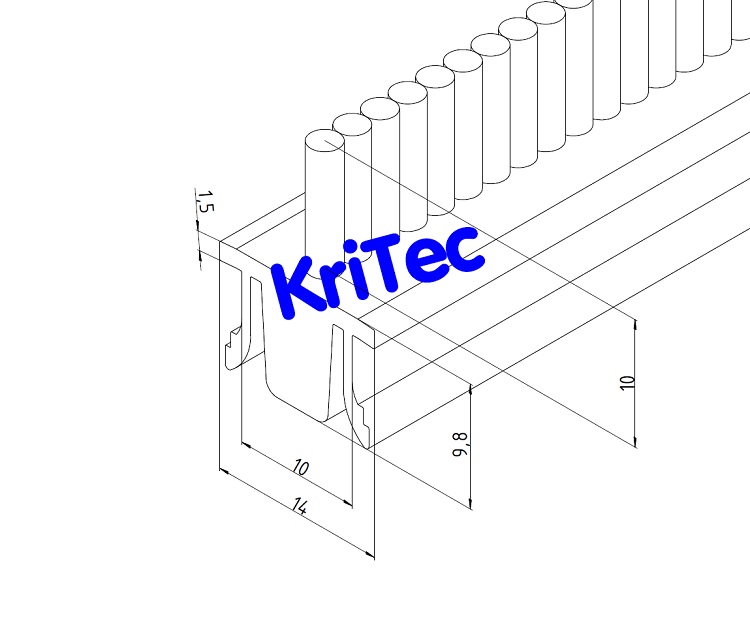 KriTec Bürstenleiste 10, Faserhöhe 10mm