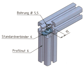 KriTec Standardverbindungssatz 6 Raster 30 VA, rostfrei
