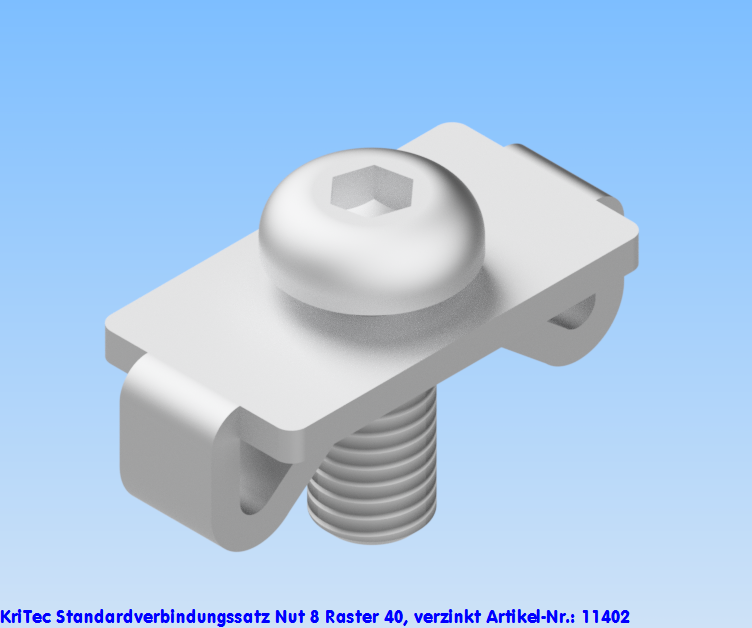 KriTec Standardverbindungssatz Nut 8 Raster 40, verzinkt