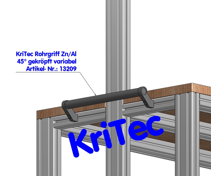 KriTec Rohrgriff Zn/ Al 45° gekröpft variabel